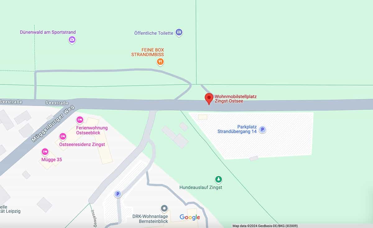 Karte Stellplatz Zingst